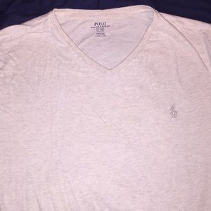 White Polo Ralph Lauren V-Neck Cut Off Shirt